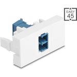 Delock Easy 45 Modul LC Duplex Buchse zu mit Laserschutzklappe innen blau (90876)