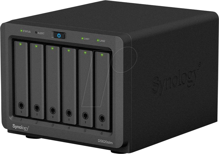 Synology DiskStation DS620SLIM NAS & Speicherserver Eingebauter Ethernet-Anschluss Desktop Schwarz (DS620SLIM)