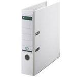 LEITZ Plastikordner, 180 Grad, DIN A4, 80 mm, weiß farbiger Einband aus Pappe, mit PP-Folie kaschiert (1010-50-01)