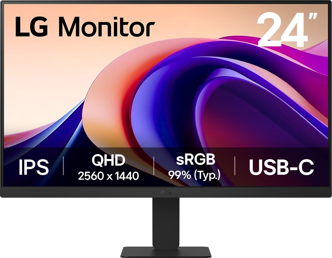 LG 24U631A-B Desktop-PC-Monitor 24 Zoll (61 cm), IPS-Panel, QHD-Auflösung (2560 x 1440), 5 ms 100 Hz, HDR 10 (24U631A-B)