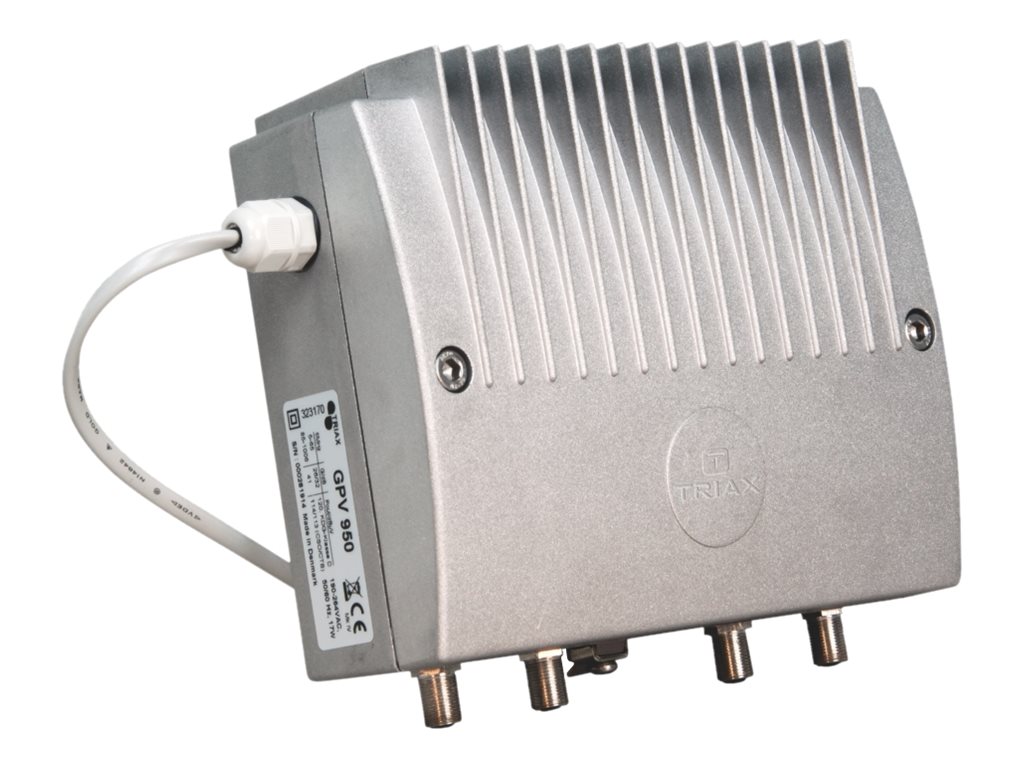 Triax GPV 950 Hausanschluss-Verstärker 40/32 dB F-Anschluss IP65 Silber