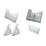 helit Prospekthalter, DIN A5 quer-2x DIN A6 hoch grau-transparent, zur Wandanbringung oder für Tischaufbau (H6102608)