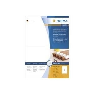 HERMA SuperPrint Etiketten, wetterfest, 210 x 148 mm, weiß ohne Rand, Inhalt: 200 Etiketten auf 100 Blatt A4 (4378)