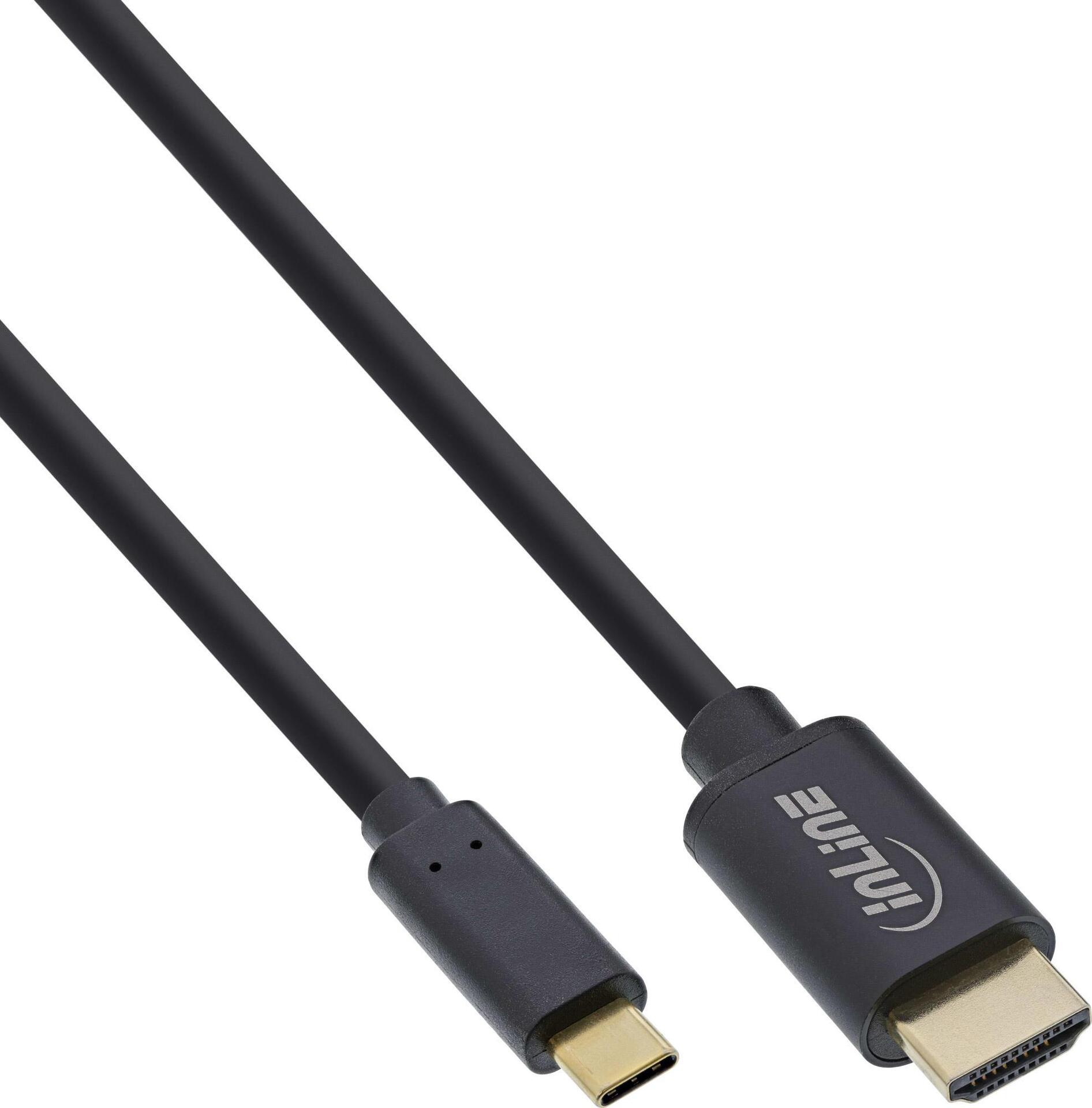 INTOS ELECTRONIC InLine USB Display Kabel - USB Typ-C Stecker zu HDMI Stecker - 5m (64115)