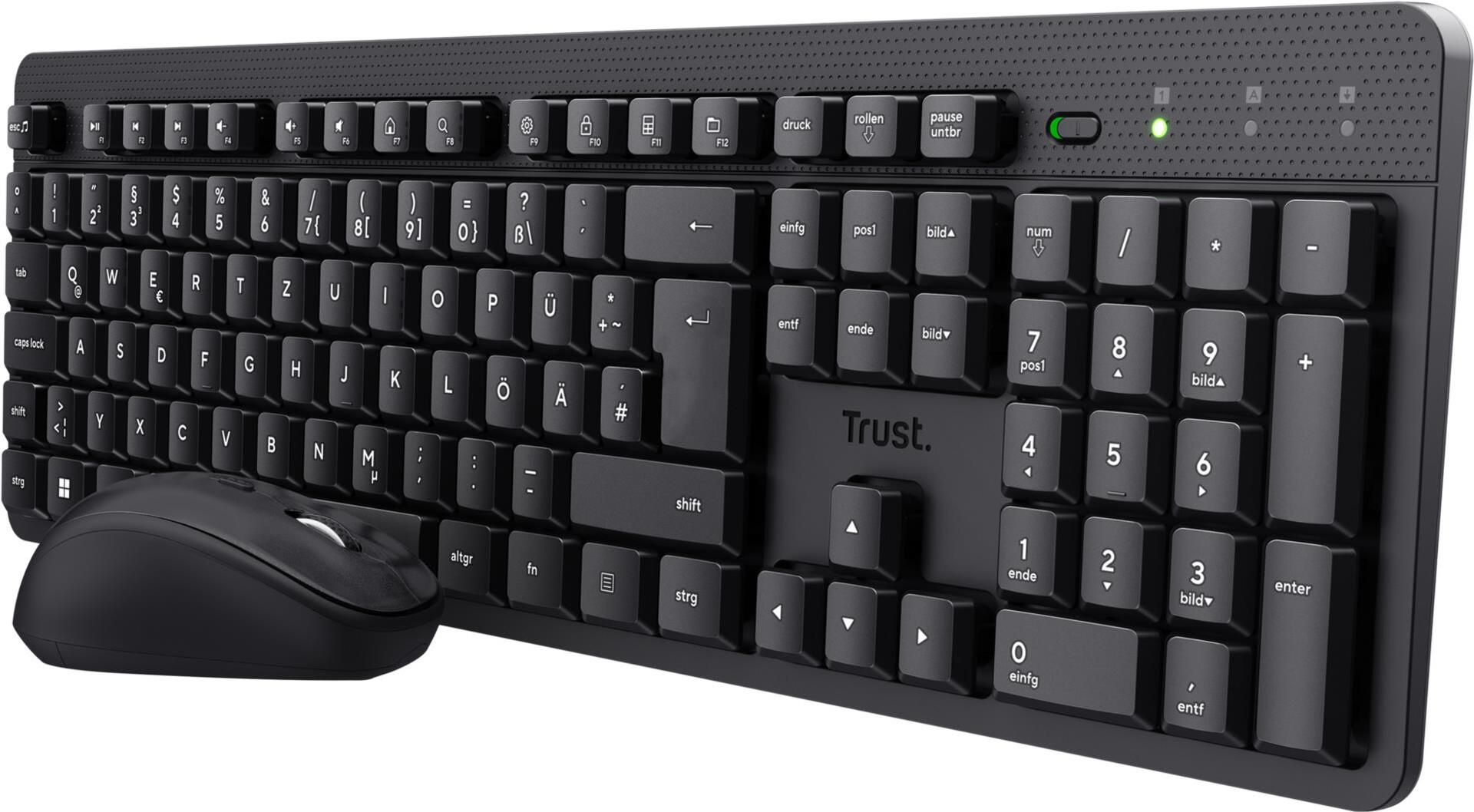 Trust TKM-360 Tastatur Maus enthalten RF Wireless QWERTZ Deutsch Schwarz (25357)