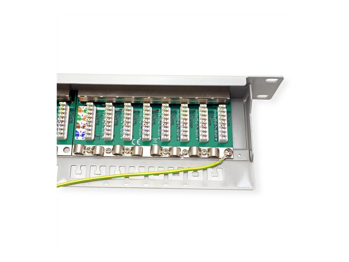 VALUE Kat.6A (Class EA) 19"-Patchpanel, 24 Port, geschirmt, Grau