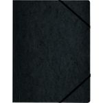 herlitz Eckspanner easyorga, A4, Colorspan-Karton, schwarz mit 2 praktischen Gummizügen, schwarzer Organisationsdruck - 5 Stück (11159688)