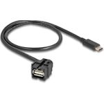 Delock Keystone Modul USB 2.0 A Buchse zu USB Type-C™ Stecker 250° mit Kabel 0,5 m (88056)