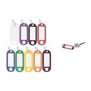 WEDO Schlüsselanhänger mit Ring, Durchmesser: 18 mm, grün aus Kunststoff, mit weißem, beschriftbarem, auswechselbarem - 100 Stück (262 801804)