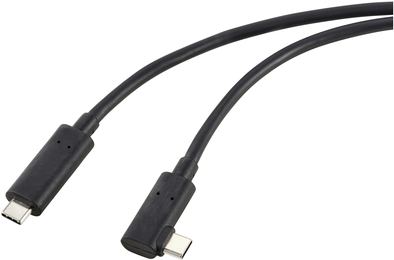 Renkforce Glasfaser USB-C®-Displaykabel USB 3.2 Gen2 USB-C® Stecker einseitig gewinkelt 10.00 m Schwarz RF-5625884 (RF-5625884)