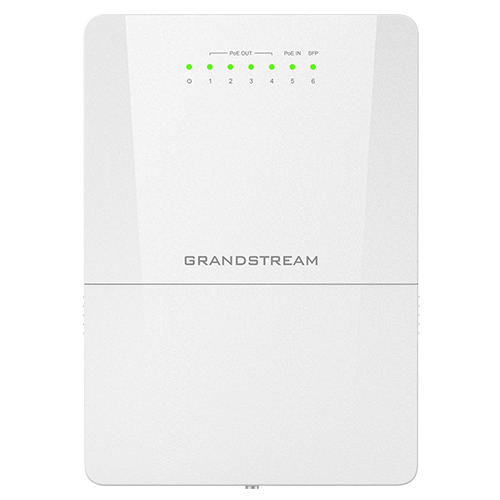 Grandstream GWN7710 Series GWN7710R Outdoor Managed Switch 6 Ports 5x GbE PoE + 1x 2.5G SFP Weiß