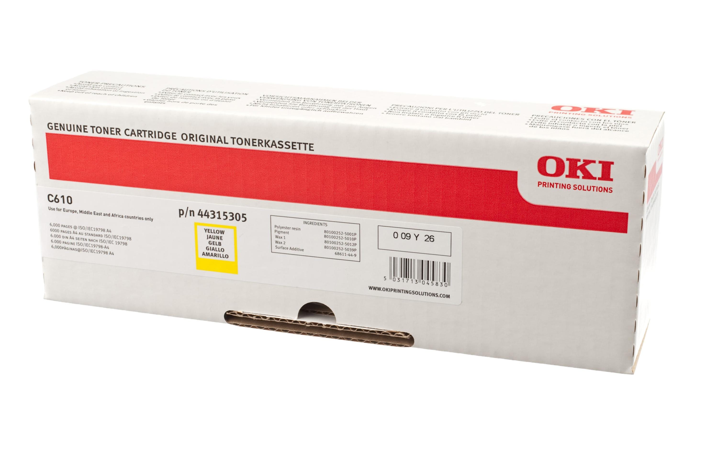 OKI Tonerpatrone 44315305 6000 Seiten Gelb