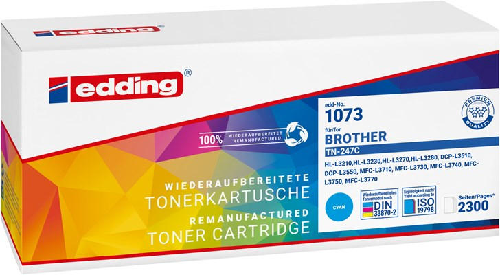 EDDING EDD-1073 Tonerkartusche Cyan TN-247C Refill