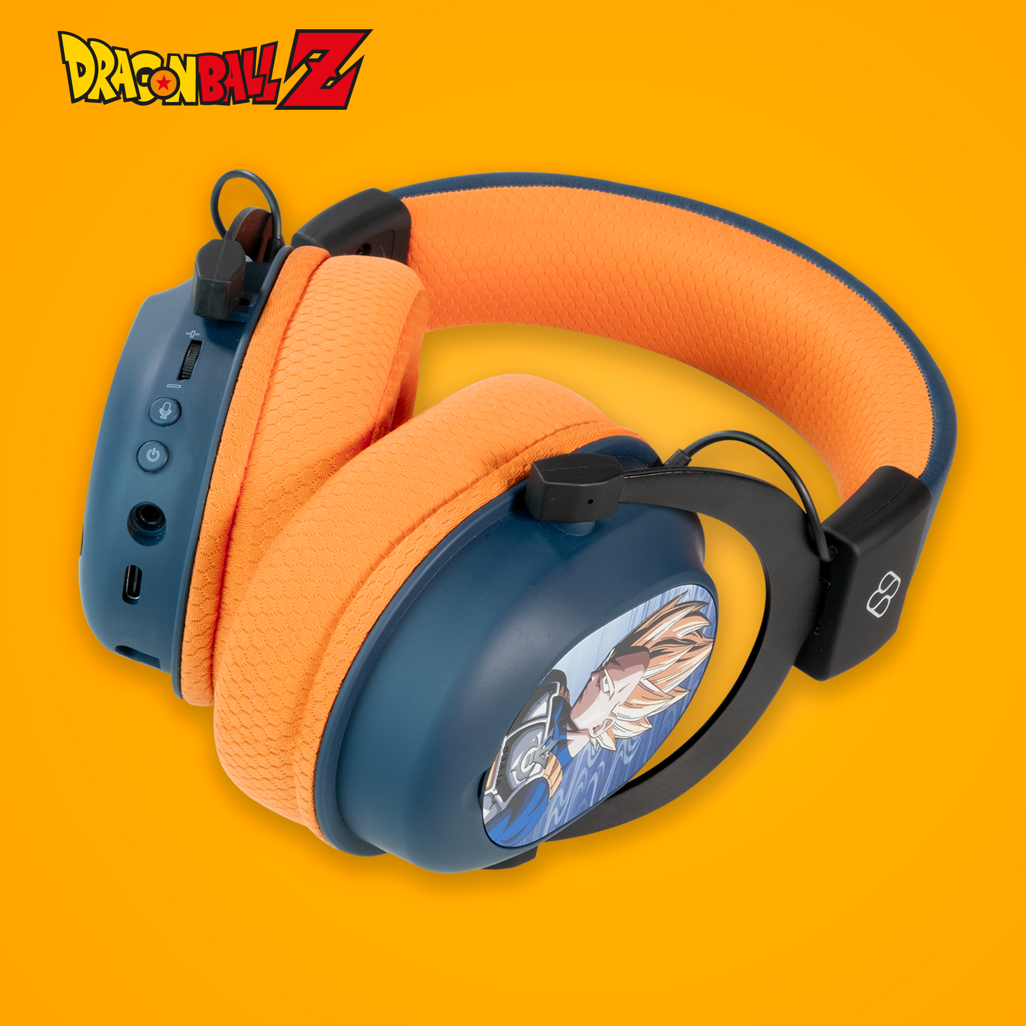 Blade DB2001 Gaming Headset Dragon Ball Z Bluetooth 2.4 GHz Schwarz, Grau, Orange
