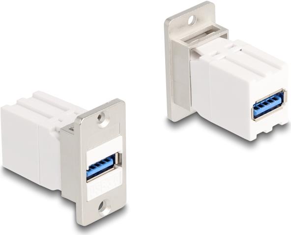 Delock Panel Mount Keystone Modul Kupplung USB 5 Gbps Typ-A Buchse zu (67165)