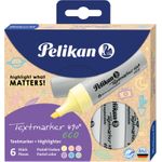 Pelikan Textmarker 490 eco. Menge pro Packung: 6 Stück(e), Schreibfarben: Mehrfarbig, Typ der Spitze: Meißel. Verpackungsart: Karton mit Aufhänger (823432)