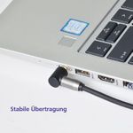 Helos Anschlusskabel, Klinke 3,5mm Stecker/Stecker 90°, PREMIUM, 3,0m, schwarz Klinke 3,5mm St./Klinke 3,5mm 90° gewinkelt St. 3 Pin , PREMIUM , Aluminium-Gehäuse , vergoldete Kontakte , ROHS 2.0 und REACH-konform , Farbe: schwarz (288710)