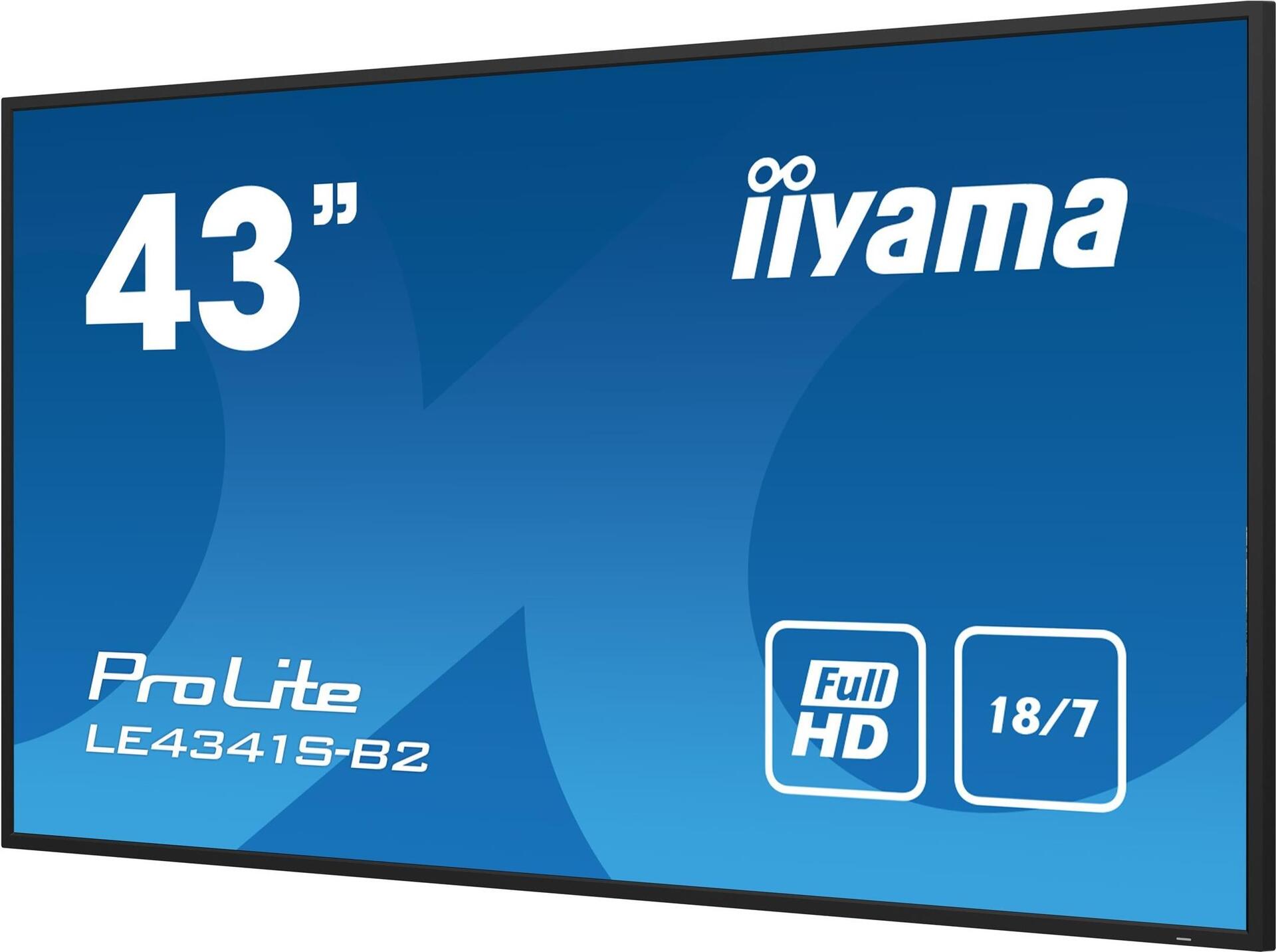 iiyama ProLite LE4341S-B2 Digital Signage Display 42,5" Full HD IPS HDMI RS-232 USB LAN Schwarz