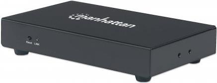 MANHATTAN 1080p 4-Port HDMI Extending Splitter Transmitter Verteilt eine Videoquelle auf vier Ausgänge; verstärkt das Signal auf bis zu 50 m, ein Netzwerkkabel pro Receiver, Videobandbreitenverstärker, schwarz, benötigt Artikel 207836 (207829)