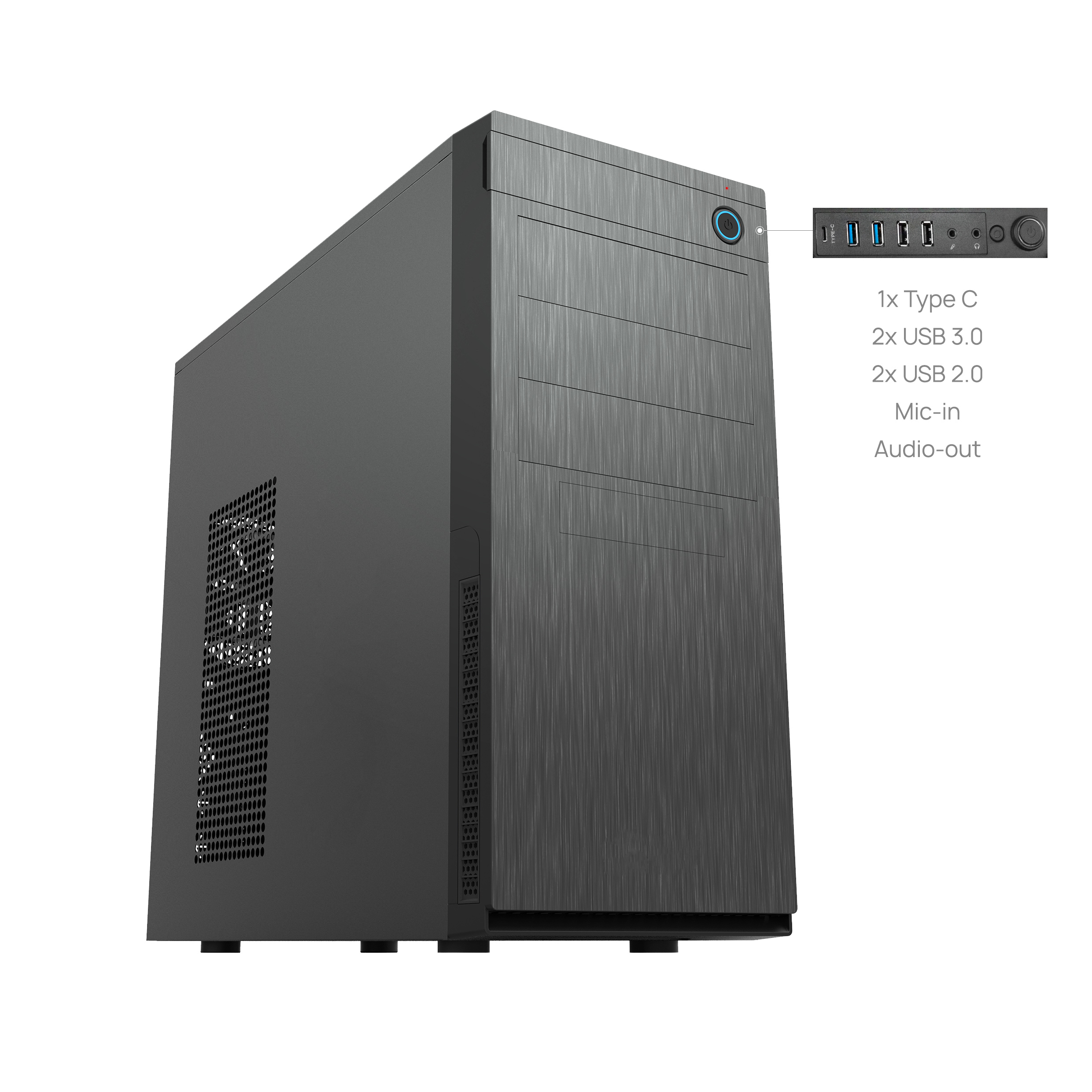 Chieftec Elox Series HC-10B-OP Tower-Gehäuse ATX Schwarz