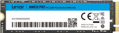 Lexar SSD M.2 500GB Lexar NM610PRO 2280 PCIe3.0 x 4 - 3.300 MB/s (LNM610P500G-RNNNG)