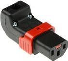 ACT C13 IEC Lock+ rewireable up or down angled connector black, PA130100DBK (SFO67A)