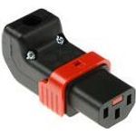 ACT C13 IEC Lock+ rewireable up or down angled connector black, PA130100DBK (SFO67A)