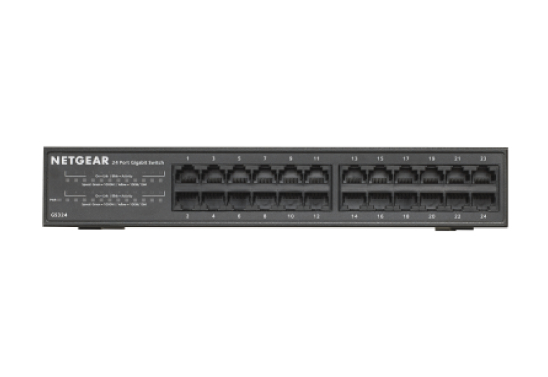 Netgear GS324v2 Unmanaged Gigabit Ethernet Switch 24-Port Schwarz