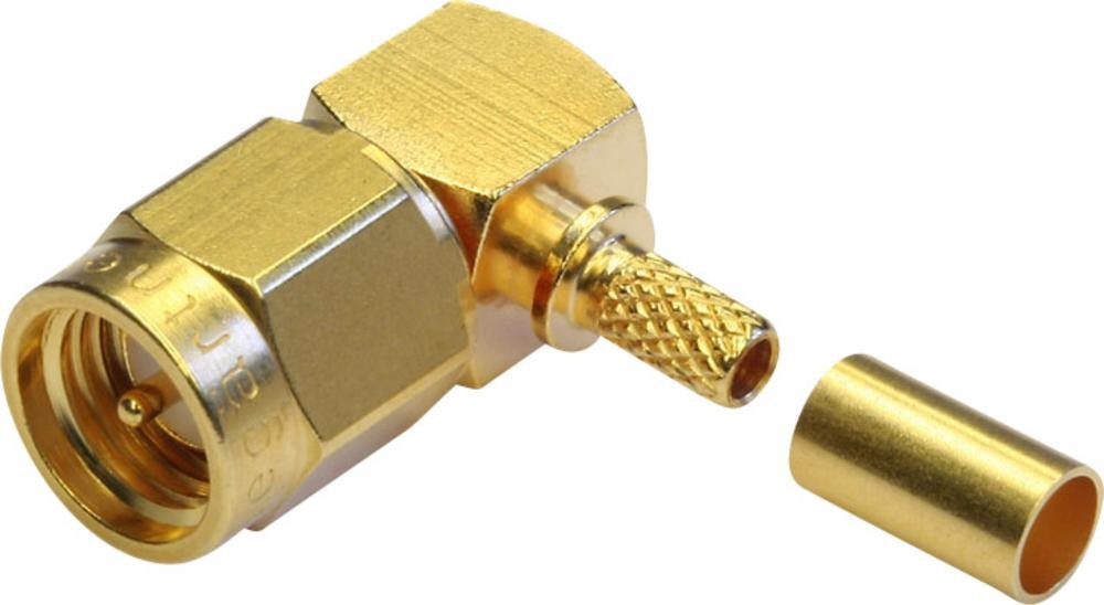 Telegärtner SMA-Kabelwinkelstecker Crimp G03 C0413, G03 (RG-178 B/U), Gold (Standard)  - 5 Stück (J01150A0541)