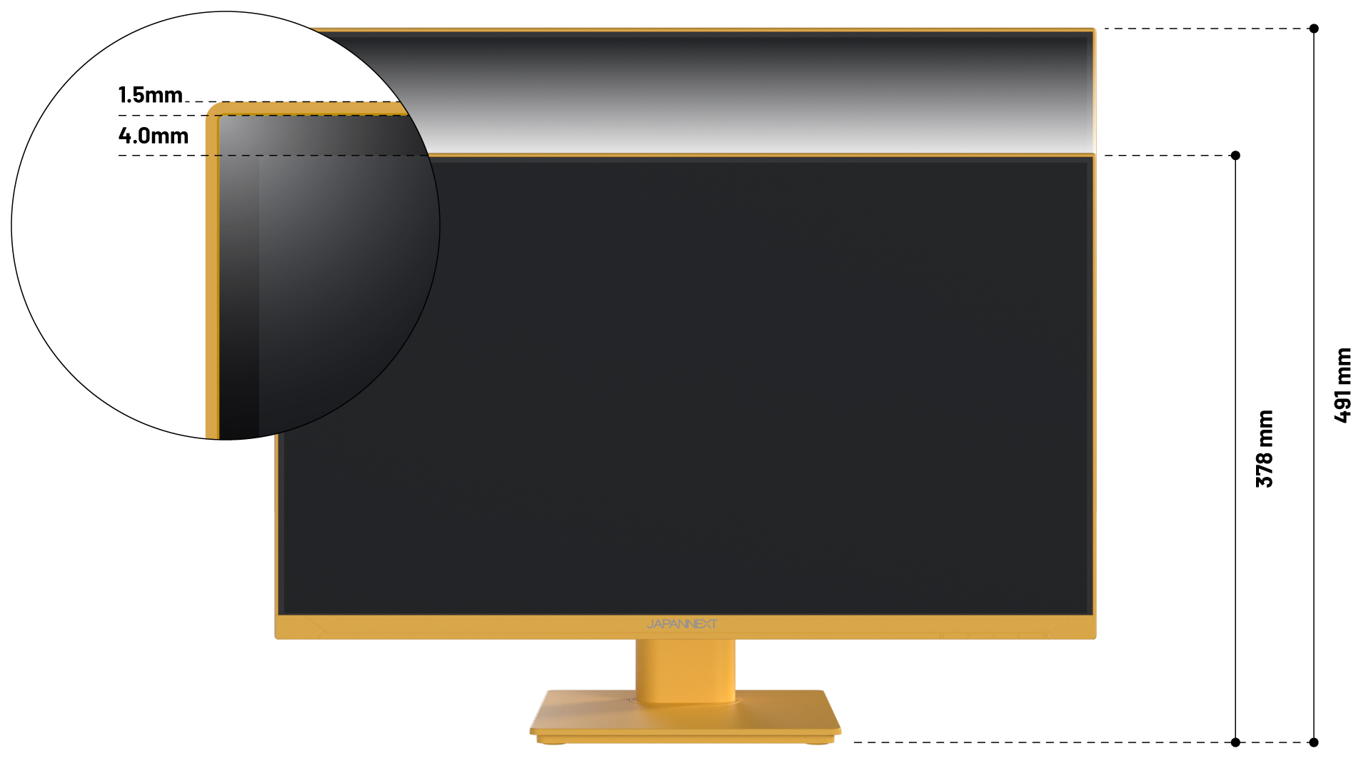 JAPANNEXT JN-I238FHD120F-HSP-YE 23,8" Gaming Monitor 1920 x 1080 IPS 120 Hz Gelb