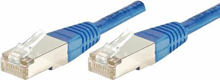 EXERTIS CONNECT Patchkabel F/UTP, CAT.6, blau, 10,0 m Patchkabel mit besonders schmalem Knickschutz