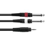 OMNITRONIC Adapterkabel 3,5 Klinke/2xKlinke 3m sw (30225155)