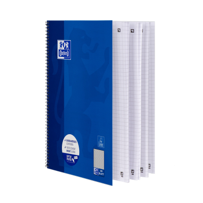 Oxford Collegeblock A4 kariert 80 Blatt 90 g/m² Optik Paper 4-fach Lochung Blau