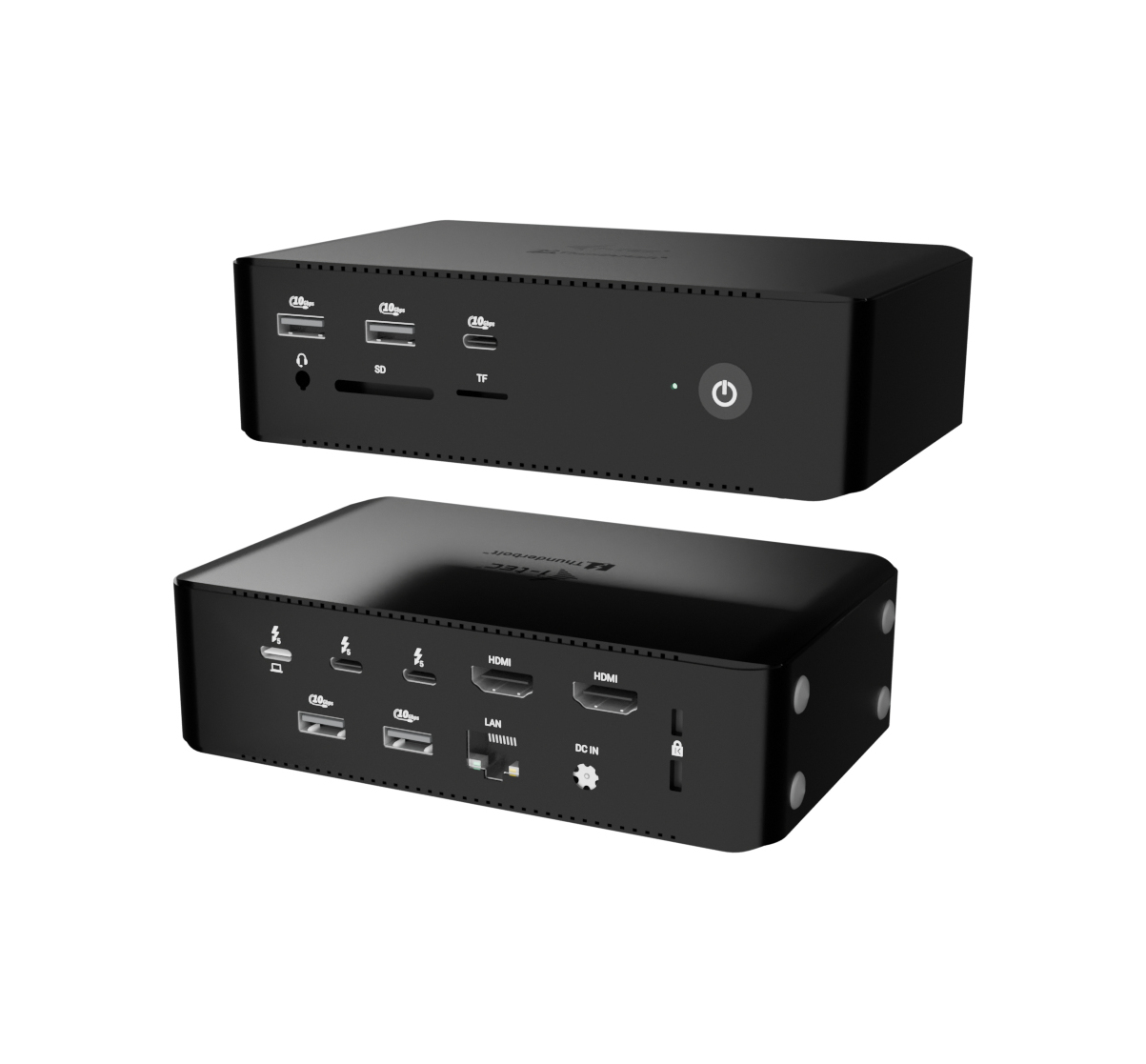i-Tec Thunderbolt 5 Quattro Display Dock 140 W Power Delivery 2,5G LAN Schwarz
