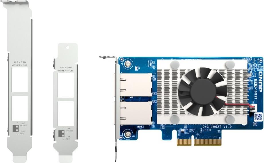 QNAP QXG-10G2T Netzwerkkarte PCIe 3.0 x4 2x 10 Gigabit Ethernet Low-Profile Grün