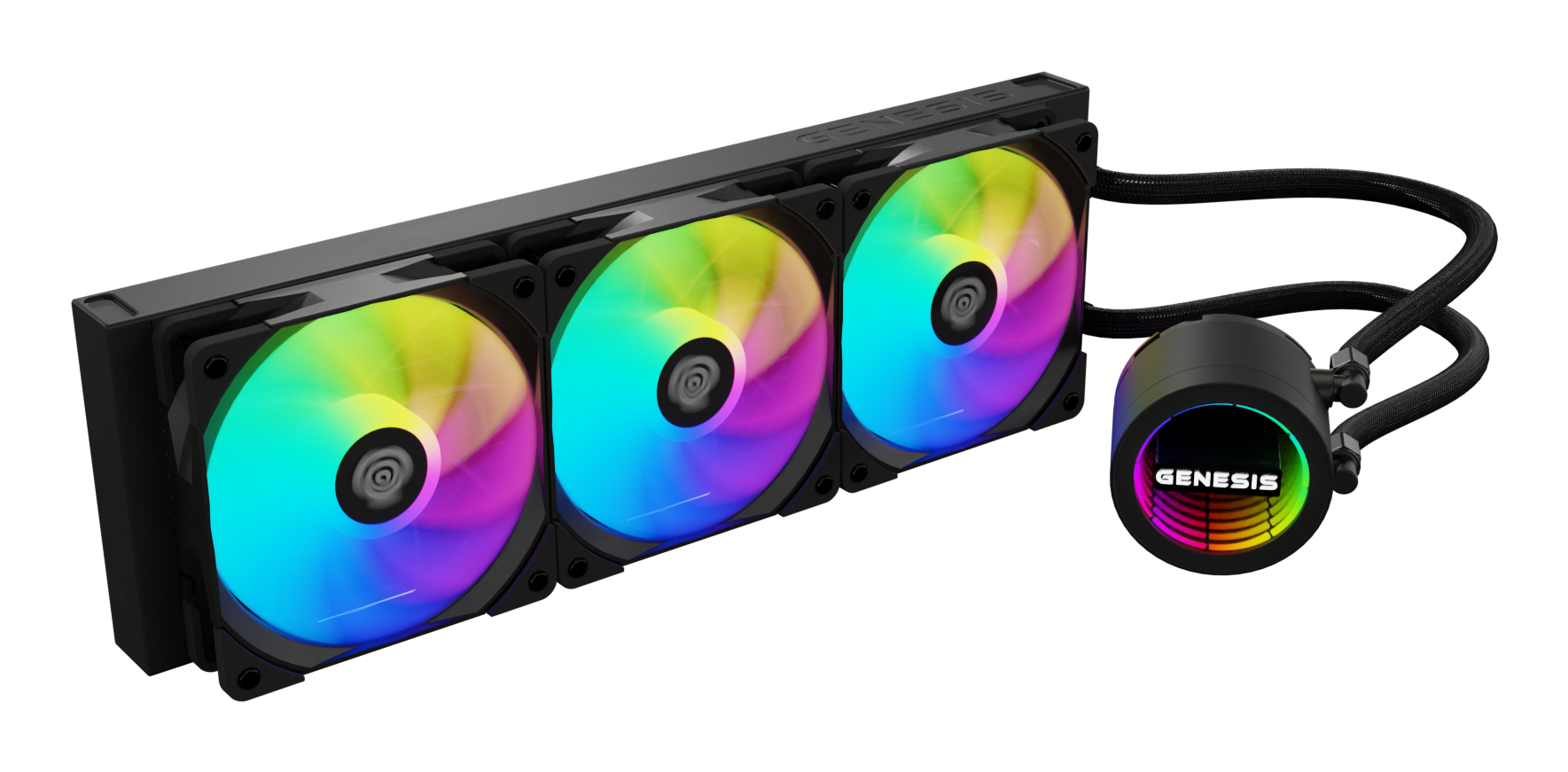 Genesis Hydria 360 ARGB AiO CPU-Wasserkühlung 360 mm 3x 120 mm Lüfter Schwarz