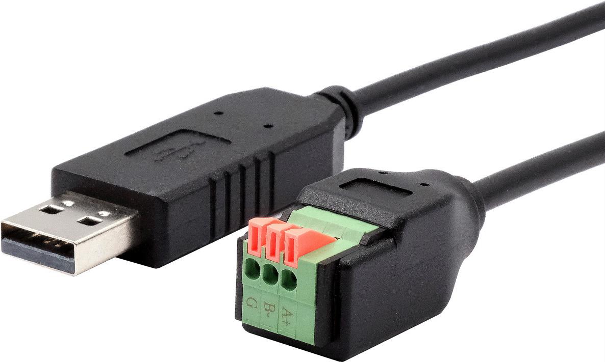 EXSYS GmbH USB zu 1S Seriell RS-485 Kabel mit Terminal Block mit Drucktaster, 1.0 m (FTDI Chipsatz) (EX-13009)