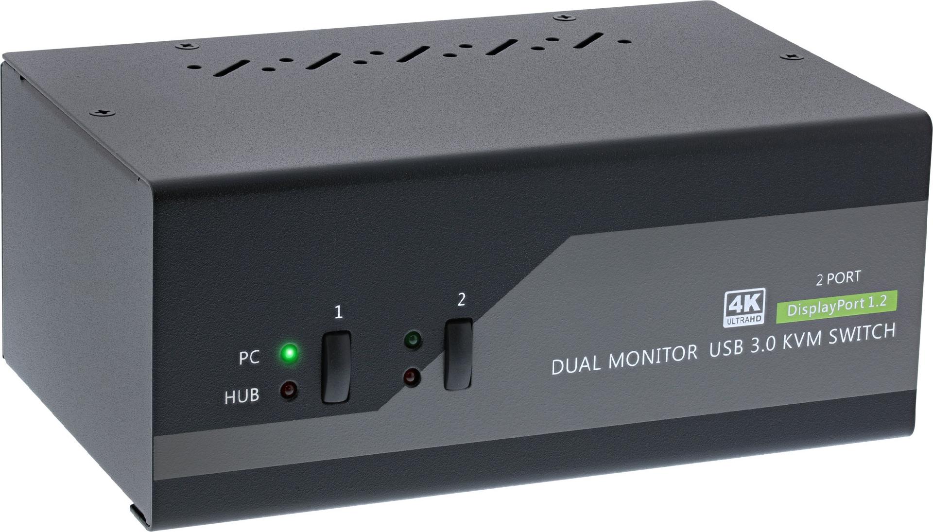 InLine 63652I KVM-Switch Dual-Monitor DisplayPort Schwarz