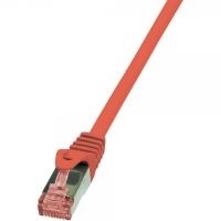 Logilink RJ45 Netzwerk Anschlusskabel CAT 6 S/FTP [1x RJ45-Stecker - 1x RJ45-Stecker] 0.25 m Rot Flammwidrig (CQ2014S)