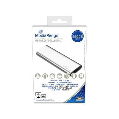 MediaRange MR1103 Externe SSD 960 GB USB 3.2 Gen 2 USB-C Silber