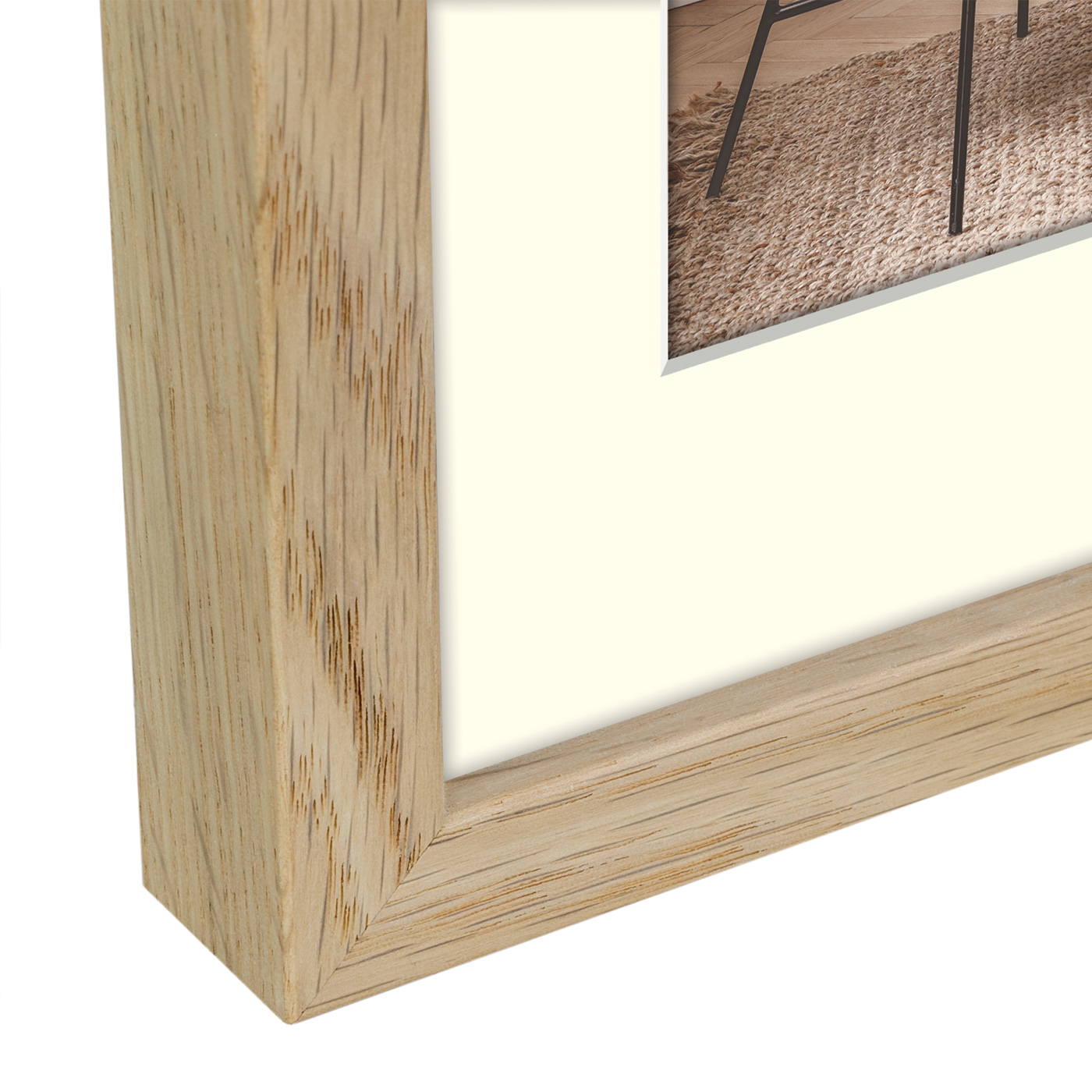 ZEP Malmo V4530N Bilderrahmen 20 x 20 cm mit Passepartout Holz Natürlich