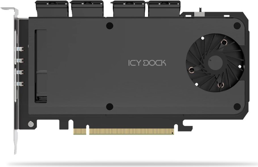 Icy Dock Adapter 4 x M.2 NVMe SSD Mobile Rack Adapter Card f (MB204MP-1B)