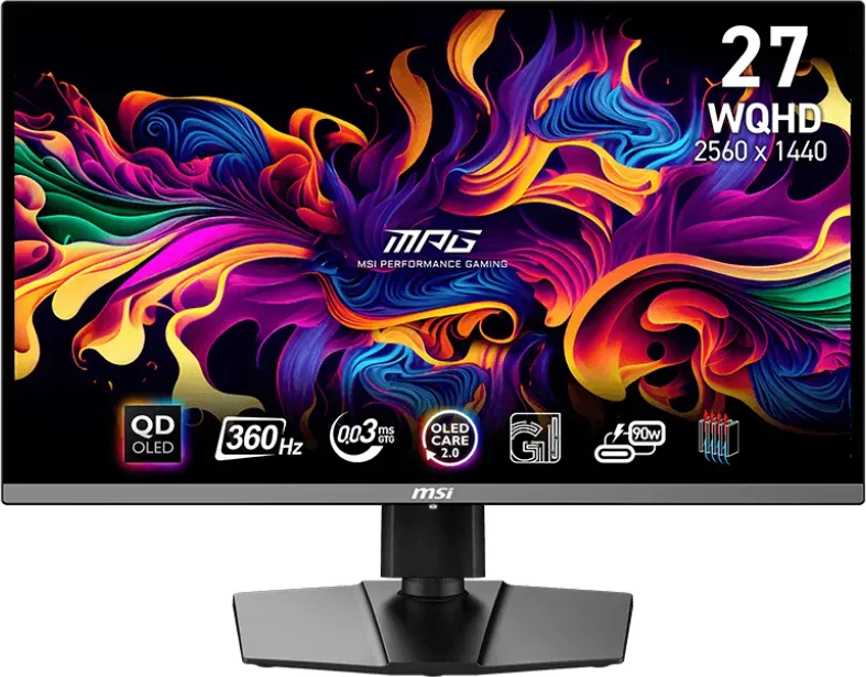 MSI MPG 271QRXDE QD-OLED Gaming-Monitor 67.3 cm (26.5 Zoll), schwarz, WQHD, QD-OLED, Adaptive-Sync, USB-C, 360Hz Panel (9S6-3CD79A-052)