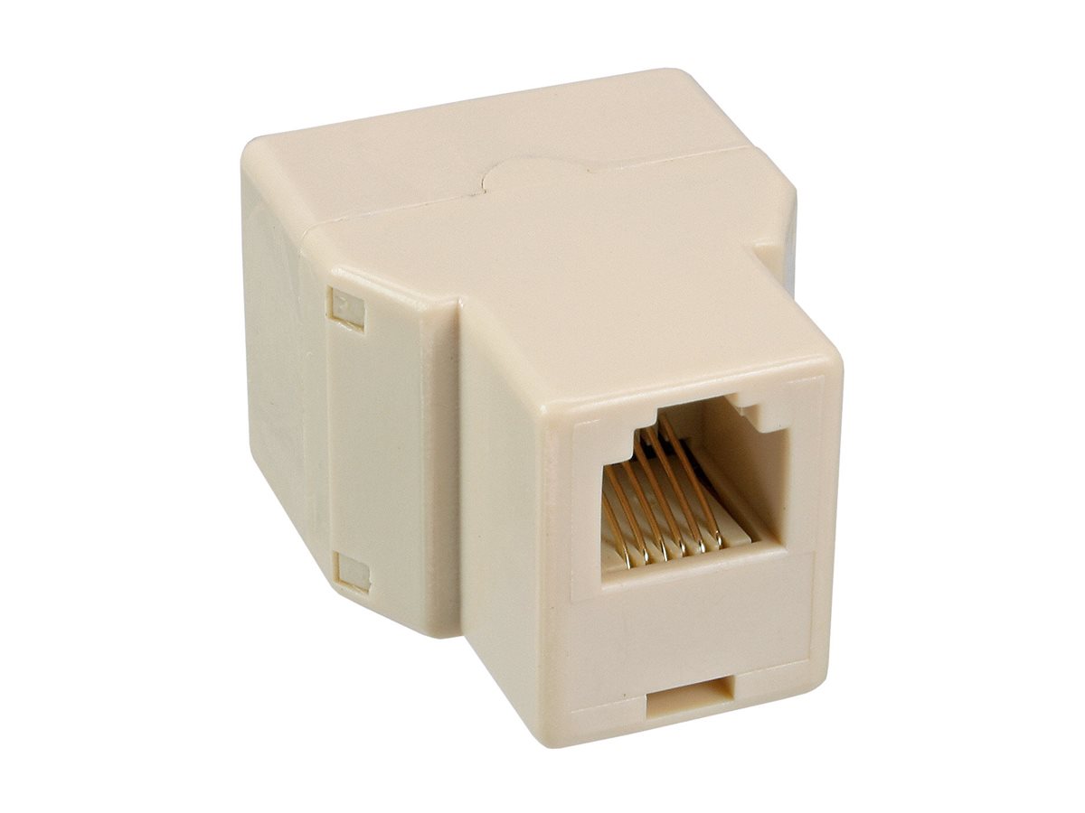 InLine Telefon-Splitter 69999B 1x RJ12 Buchse auf 2x RJ12 Buchse Weiß