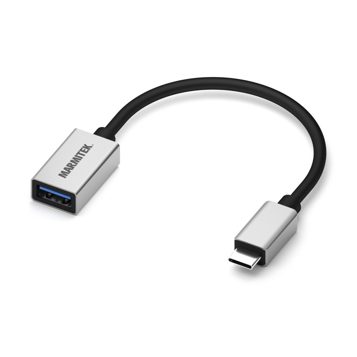 Marmitek 08375 USB-Adapter 0,15 m USB 3.2 Gen 1 USB-C auf USB-A Schwarz - Silber