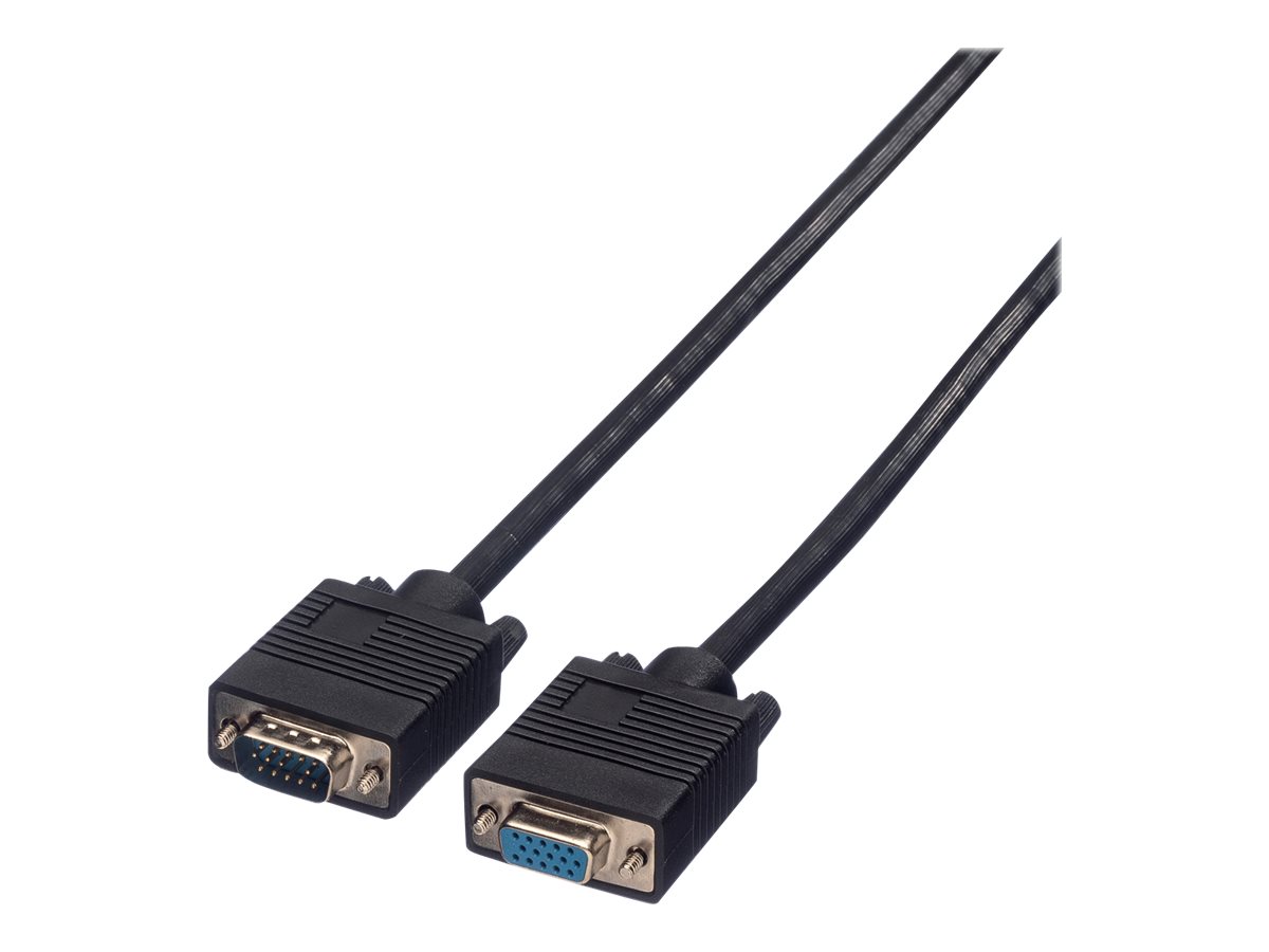 ROLINE VGA-Verlängerungskabel HD15 Stecker auf Buchse 6,0 m Schwarz