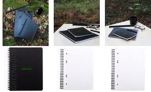 RHODIA Collegeblock GREENBOOK, DIN A5+, kariert, schwarz Umschlag aus 100% recyceltem und wiederverwertbarem - 1 Stück (119913C)