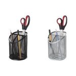 WEDO Stifteköcher Office, aus Drahtmetall, 3 Fächer, schwarz Drahtmetall pulverbeschichtet, rund, - 1 Stück (65 601)