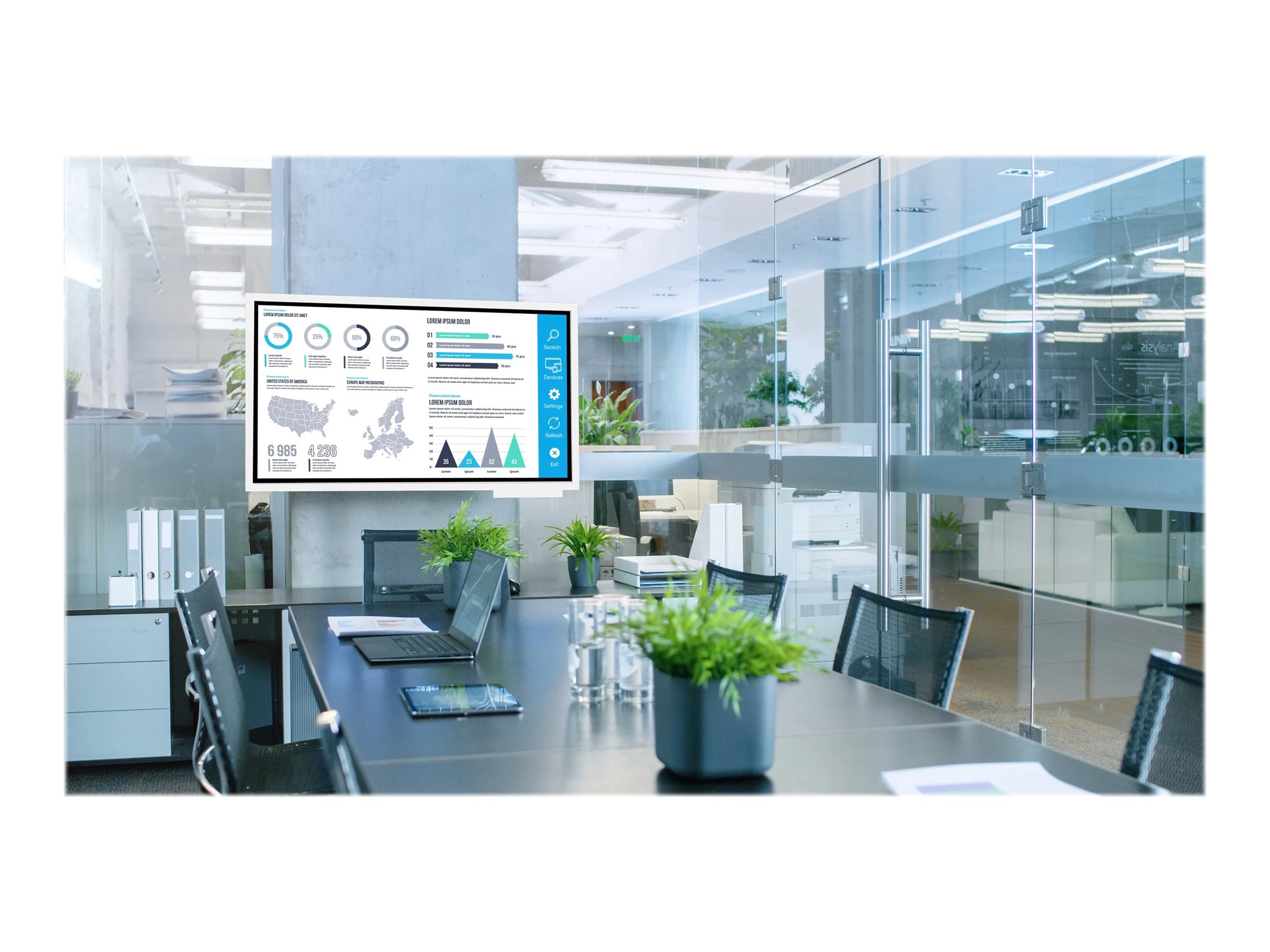 Peerless RMI3-FLIP2 Rotational Wandhalterung für Samsung Flip 55"–65" VESA 400 x 400 mm Weiß glänzend