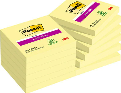 Post-It 7000048173 Klebezettel Quadratisch Gelb 90 Blätter Selbstklebend (654-12SS-C Y)